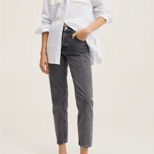 NEW Mango Gray High-waist Mom Jeans US 10